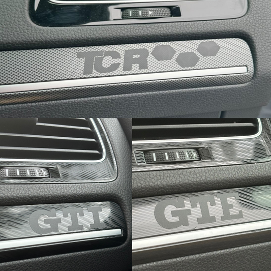 VW Golf dashboard stickers